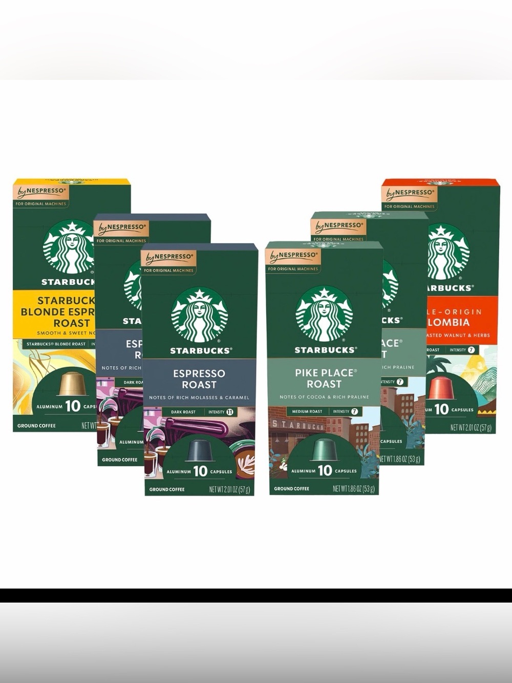 Starbucks by Nespresso Original Line Variety Pack Capsules, 60 Count